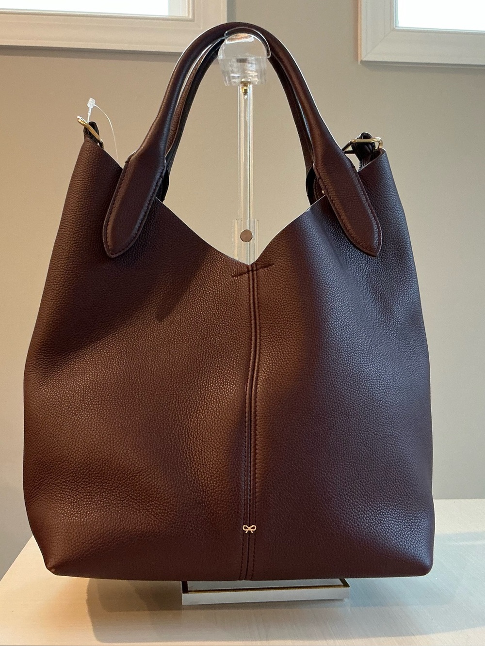 ✨ Anya Hindmarch Burgundy "Build a Bag" Slouchy Hobo Tote + Papers & Bonus Strap